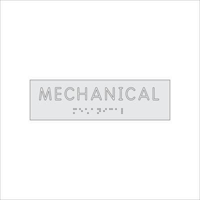 MECHANICAL Sign with Braille (7&quot; x 2&quot;)