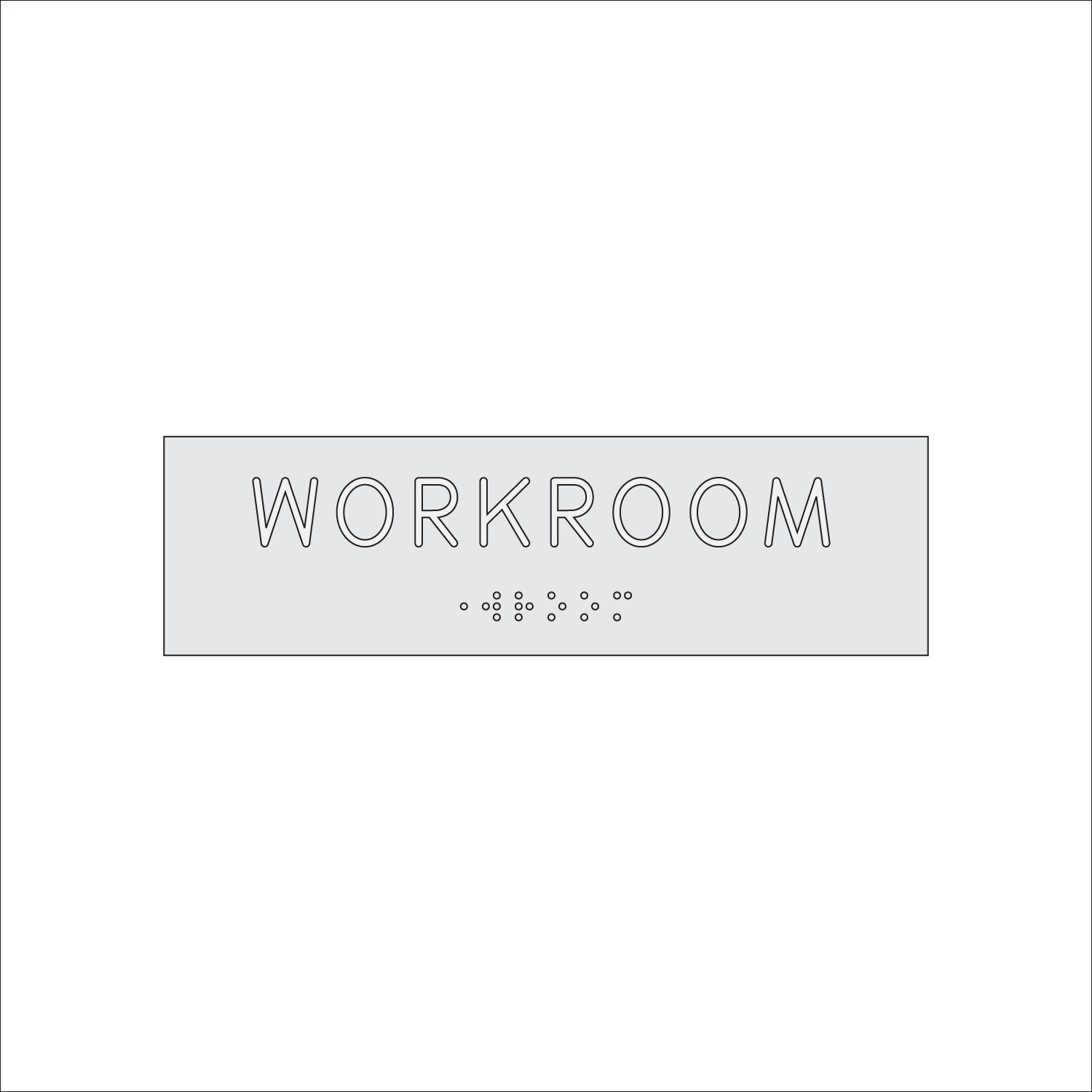 WORKROOM Sign with Braille (7&quot; x 2&quot;)