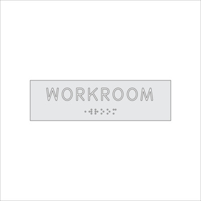 WORKROOM Sign with Braille (7&quot; x 2&quot;)