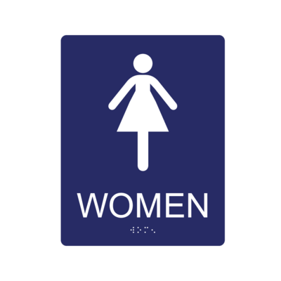 Women&#39;s Restroom Wall Sign w/ Braille (7&quot;x9&quot;)