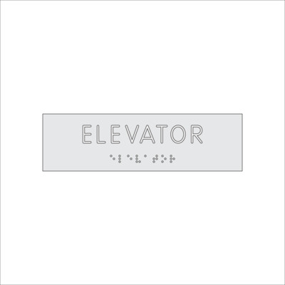 ELEVATOR Sign with Braille (7&quot; x 2&quot;)