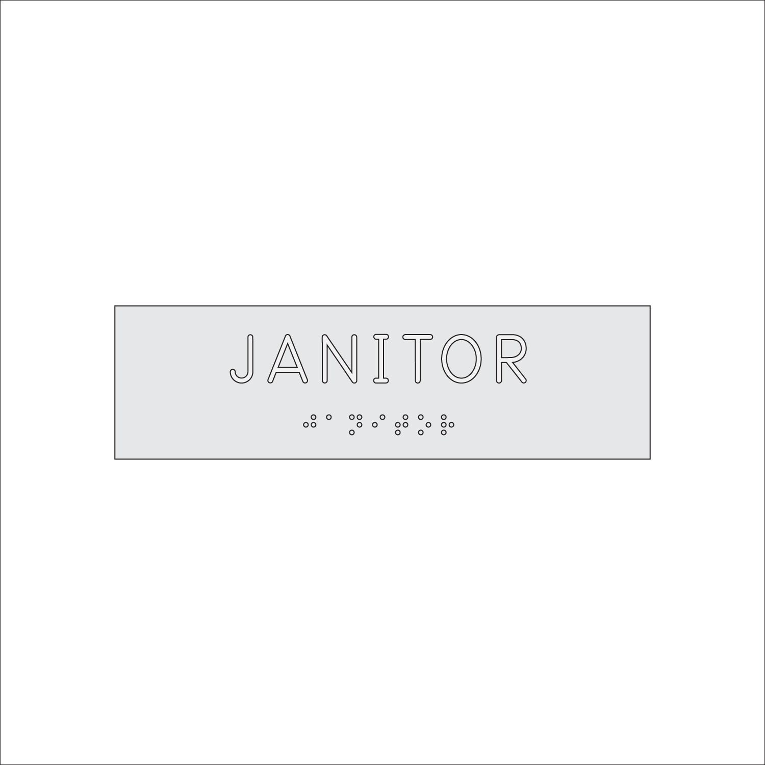 JANITOR Sign with Braille (7&quot; x 2&quot;)
