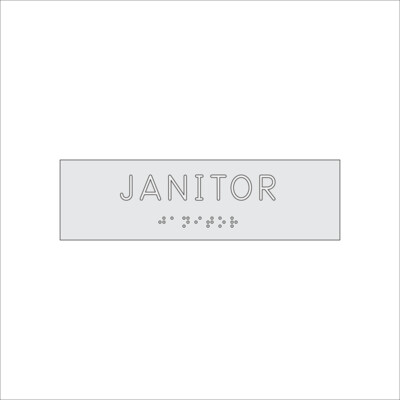 JANITOR Sign with Braille (7&quot; x 2&quot;)