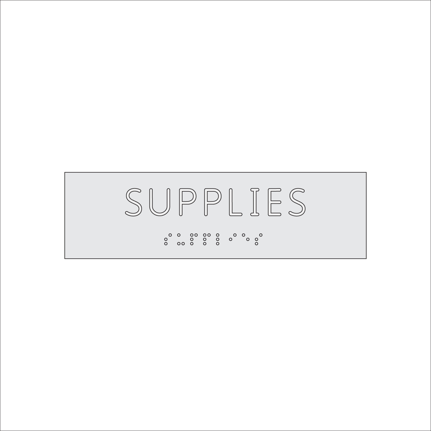 SUPPLIES Sign with Braille (7&quot; x 2&quot;)