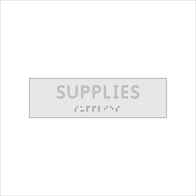 SUPPLIES Sign with Braille (7&quot; x 2&quot;)