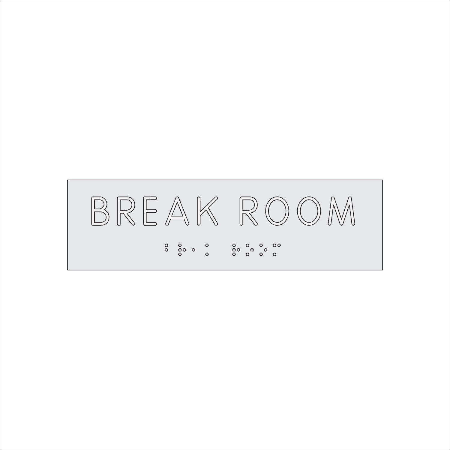 BREAK ROOM Sign with Braille (7&quot; x 2&quot;)