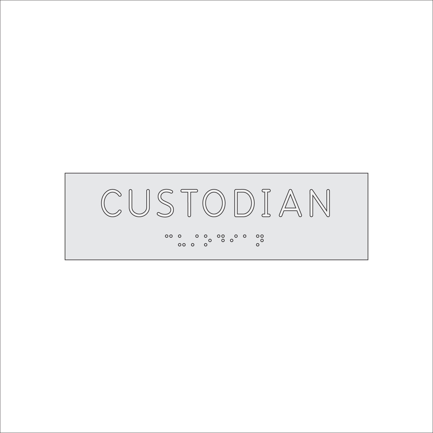 CUSTODIAN Sign with Braille (7&quot; x 2&quot;)