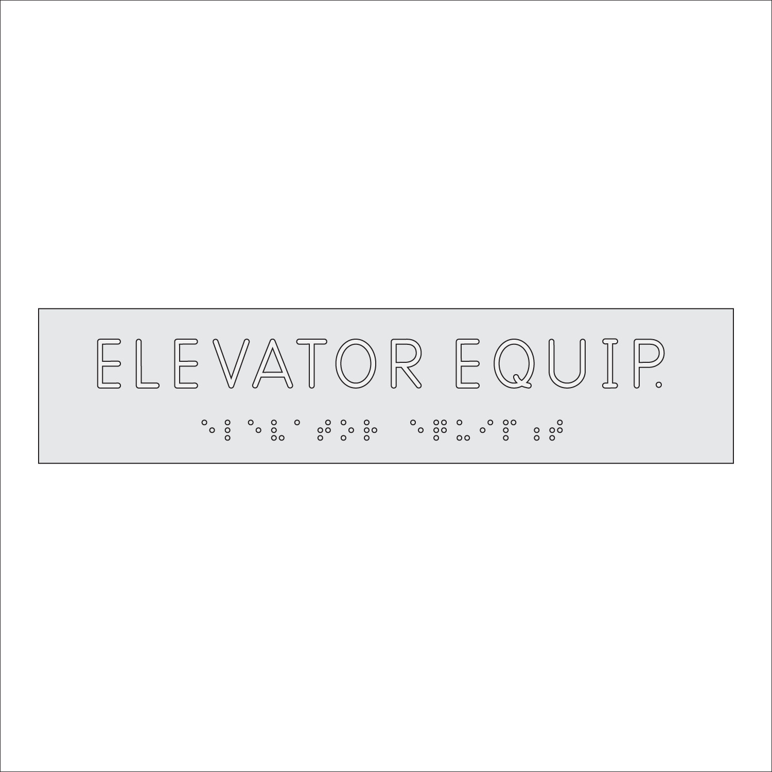ELEVATOR EQUIP. Sign with Braille (9&quot; x 2&quot;)