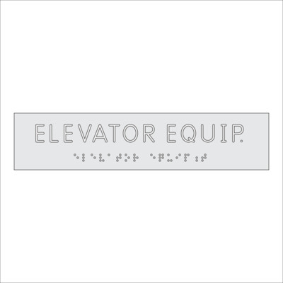 ELEVATOR EQUIP. Sign with Braille (9&quot; x 2&quot;)