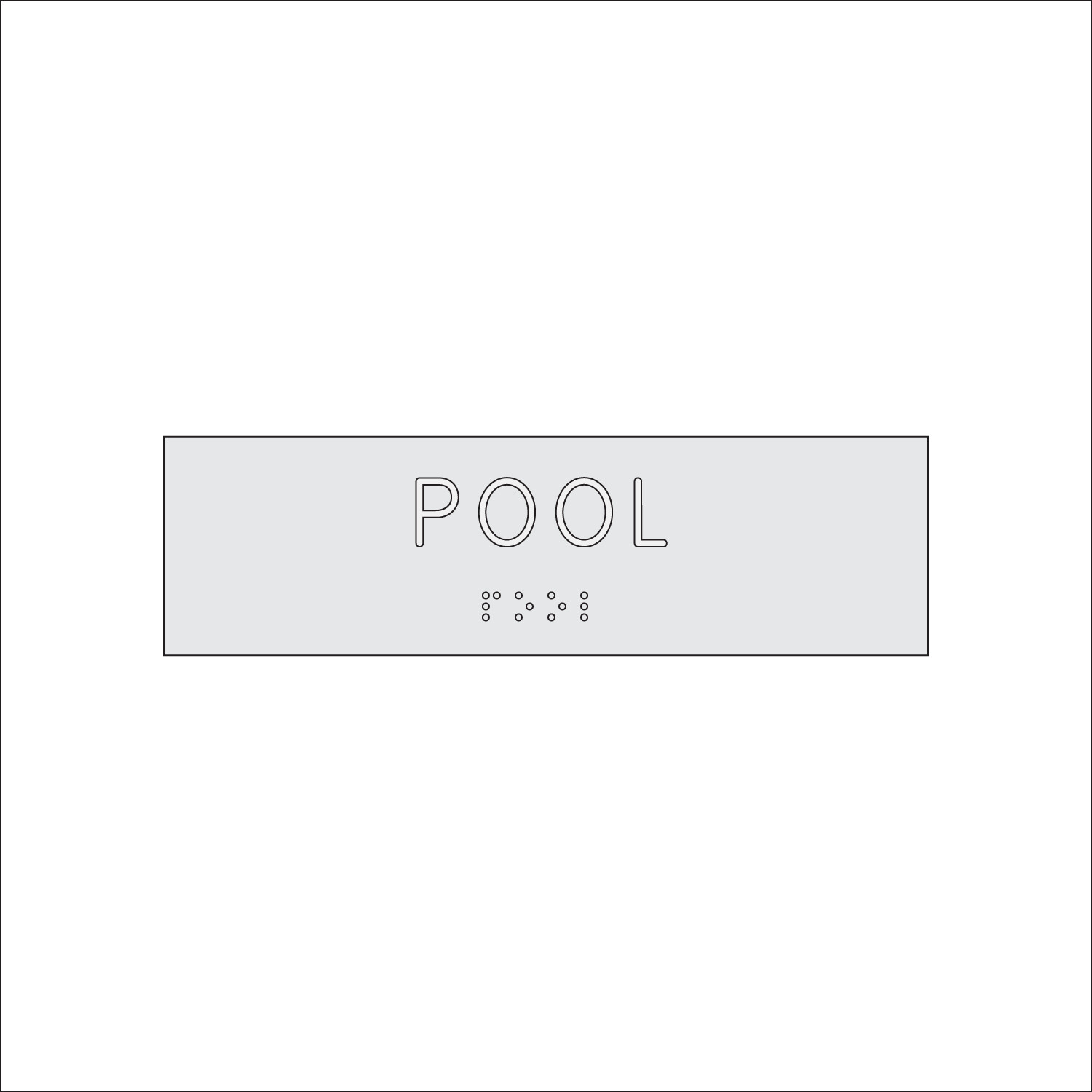 POOL Sign with Braille (7&quot; x 2&quot;)