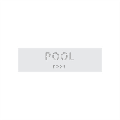 POOL Sign with Braille (7&quot; x 2&quot;)