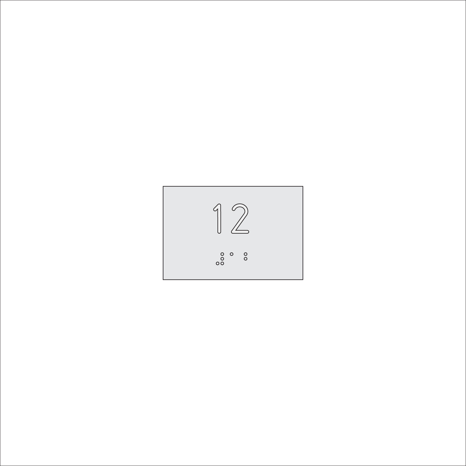 1-2 Digit Number Sign with Braille (3&quot; x 2&quot;)
