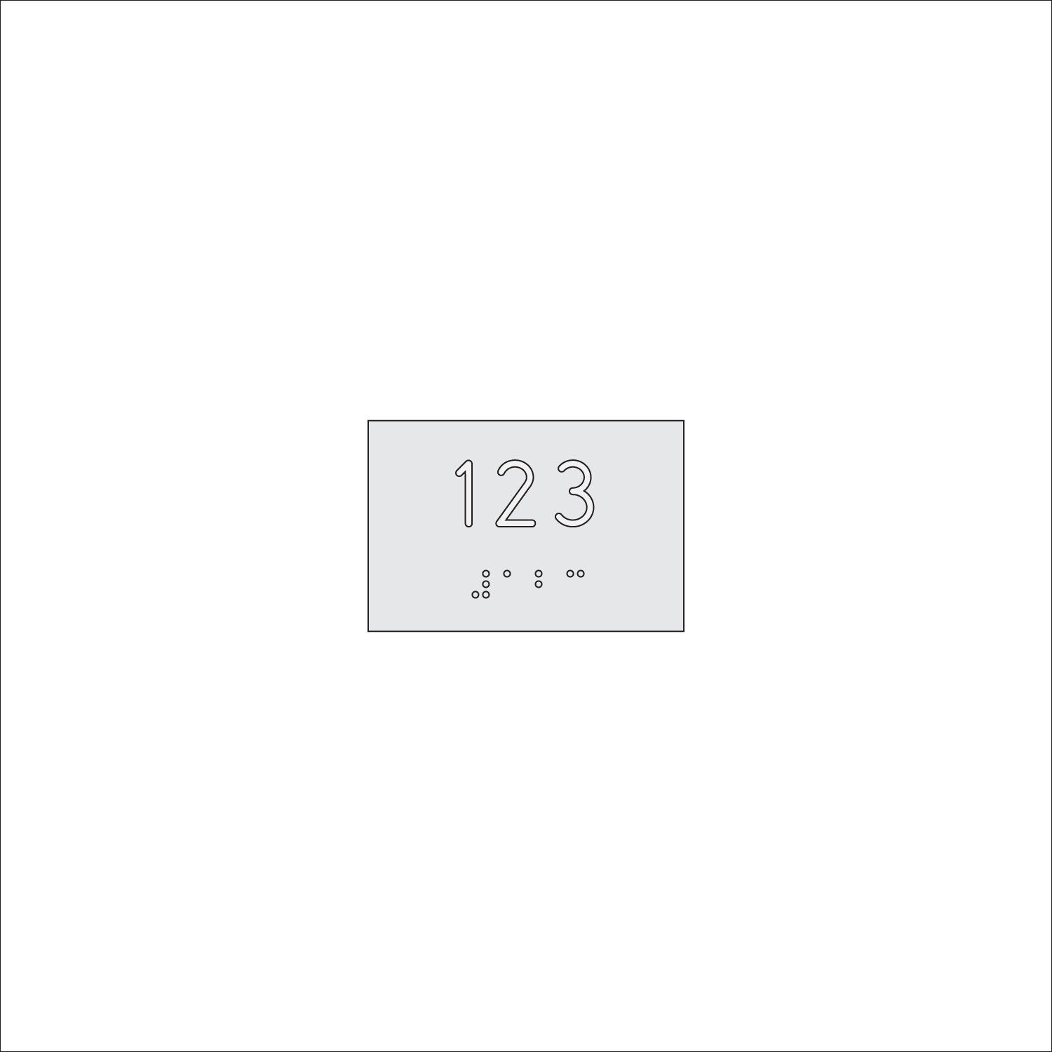 3 Digit Number Sign with Braille (3&quot; x 2&quot;)