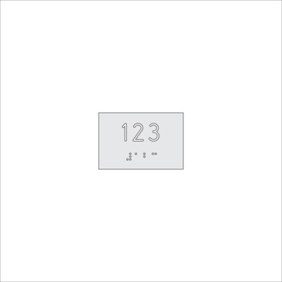 3 Digit Number Sign with Braille (3&quot; x 2&quot;)