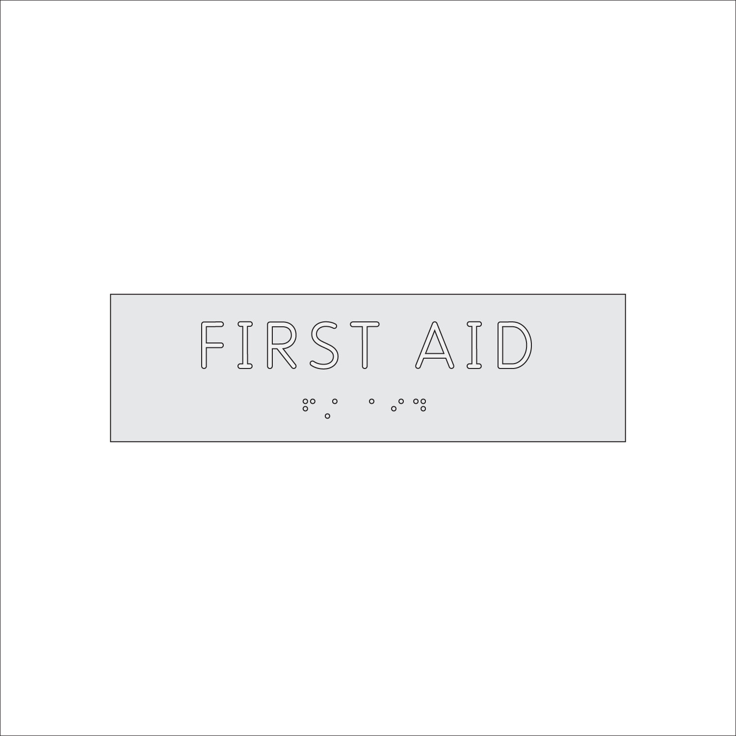 FIRST AID Sign with Braille (7&quot; x 2&quot;)