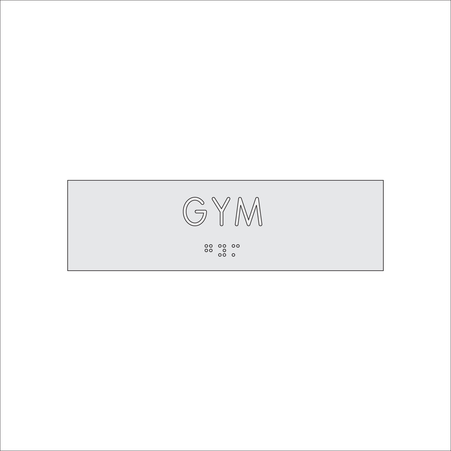 GYM Sign with Braille (7&quot; x 2&quot;)