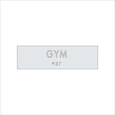 GYM Sign with Braille (7&quot; x 2&quot;)