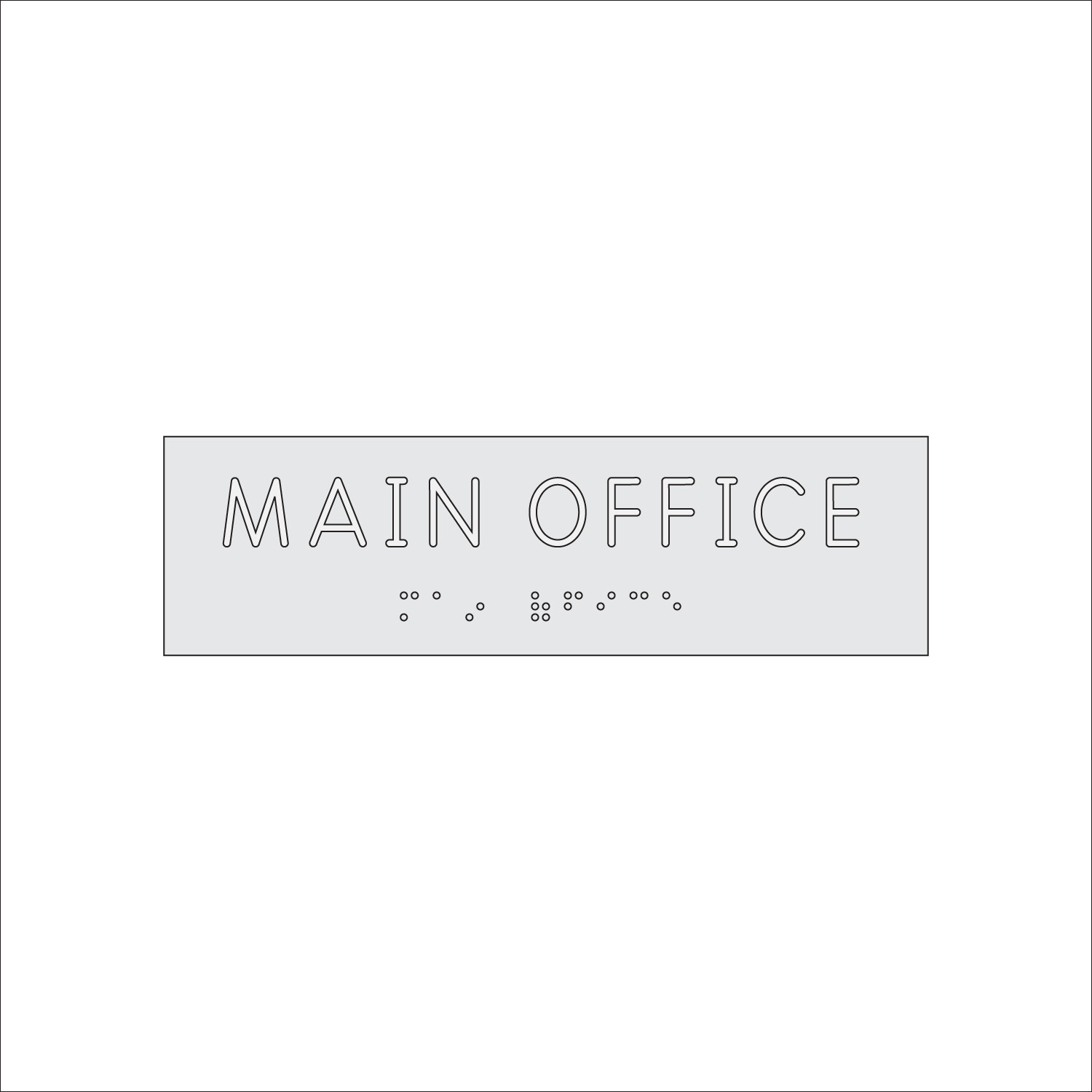 MAIN OFFICE Sign with Braille (7&quot; x 2&quot;)