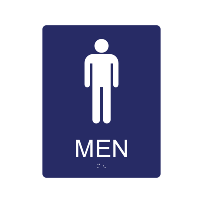 Men&#39;s Restroom Wall Sign w/ Braille (7&quot;x 9&quot;)