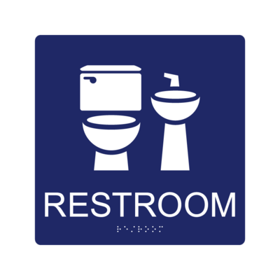 CA Gender Neutral Restroom Wall Sign w/ Braille (9&quot;x9&quot;)