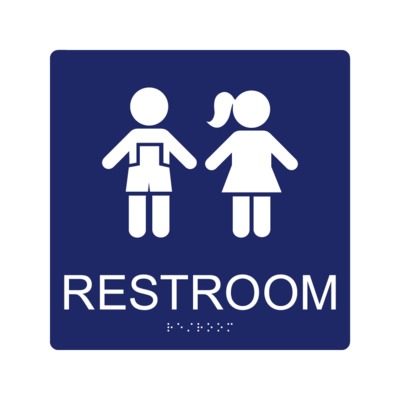 Preschool/Kindergarten Restroom Wall Sign w/ Braille (9&quot;x9&quot;)