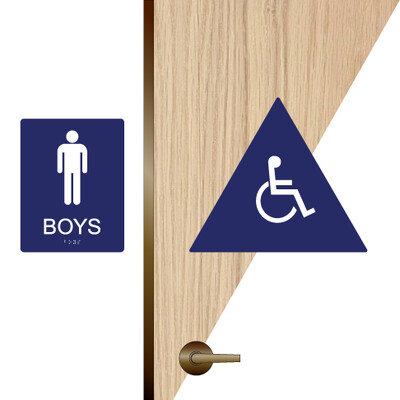 CA Boys Restroom Set w/ ISA - for Light Colored Doors