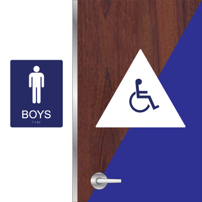 CA Boys Restroom Set w/ ISA - for Dark Colored Doors