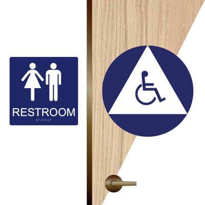 CA Unisex Restroom Set w/ ISA - for Light Colored Doors