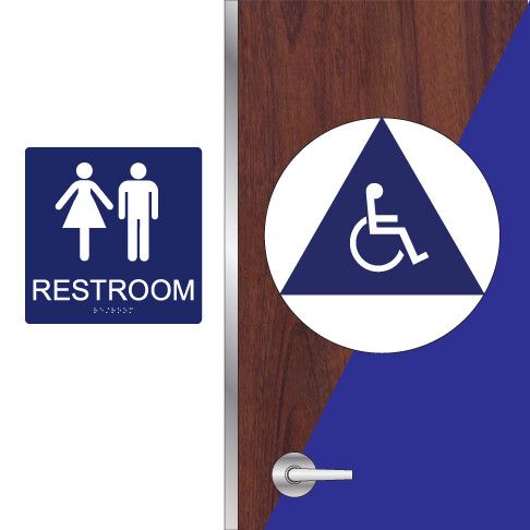 CA Unisex Restroom Set w/ ISA - for Dark Colored Doors