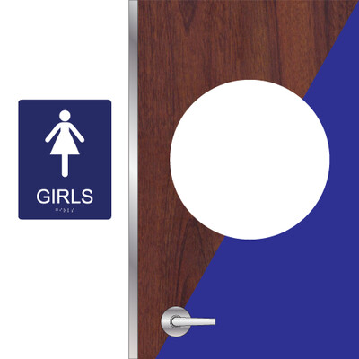 CA Girls Restroom Set - for Dark Colored Doors