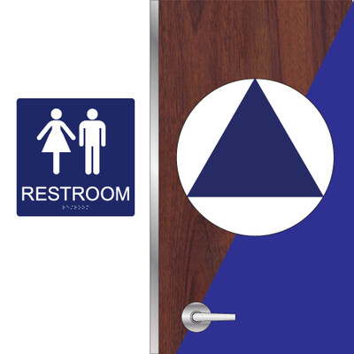 CA Unisex Restroom Set - for Dark Colored Doors