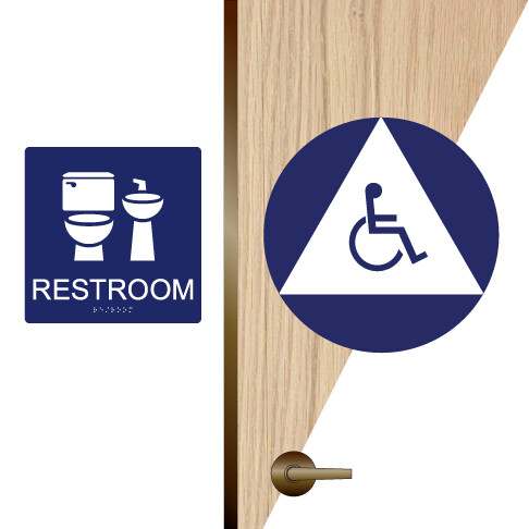 CA Gender Neutral Restroom Set w/ ISA - for Light Colored Doors