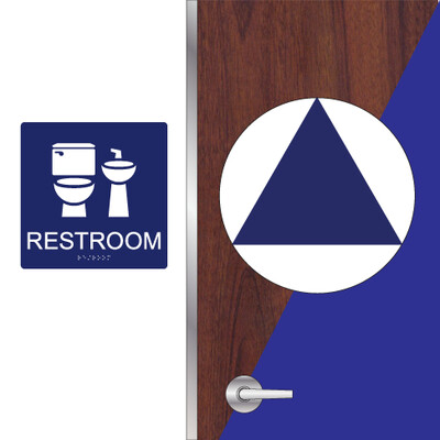 CA Gender Neutral Restroom Set - for Dark Colored Doors