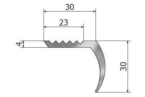 Nez de marche Arrondi Aluminium