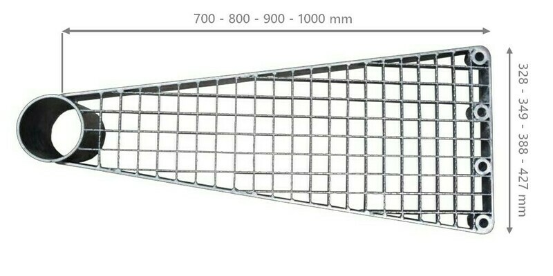 Marche caillebotis Hélicoïdale M.30x30 Crantés double R13 galvanisé