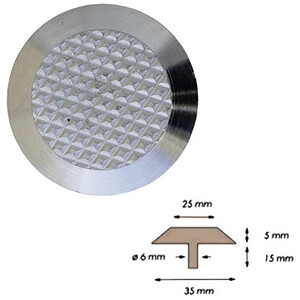 Clous podotactiles Ø35 Inox 316 (ERP), Finition tête: Motifs Picots