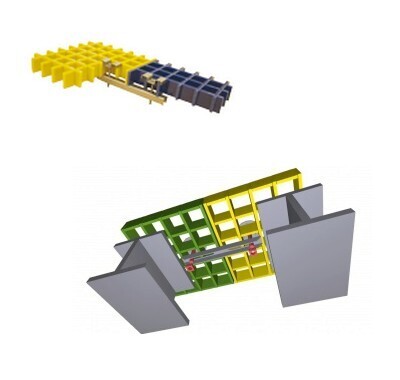 Attache double 74-40 Caillebotis Polyester M.38x38
