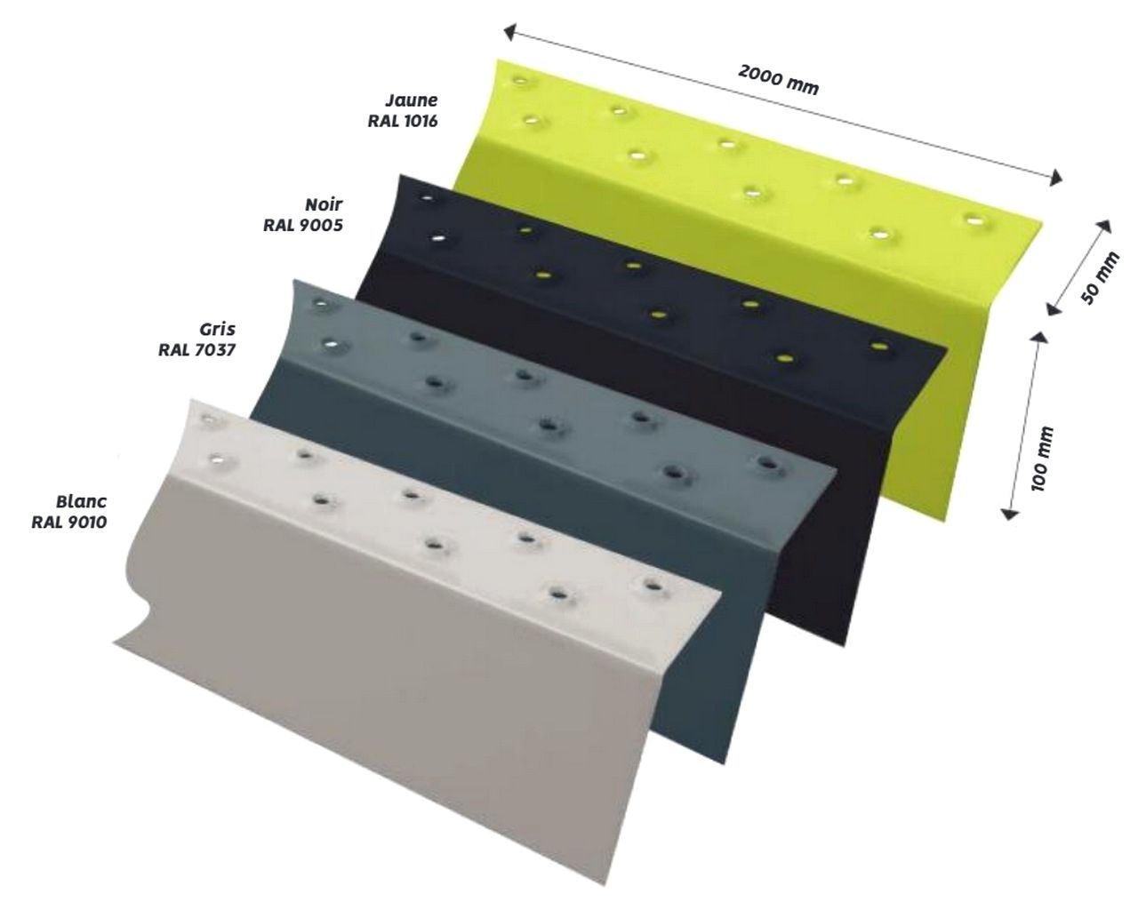 Nez de marche contremarche ERP perforés acier laqué