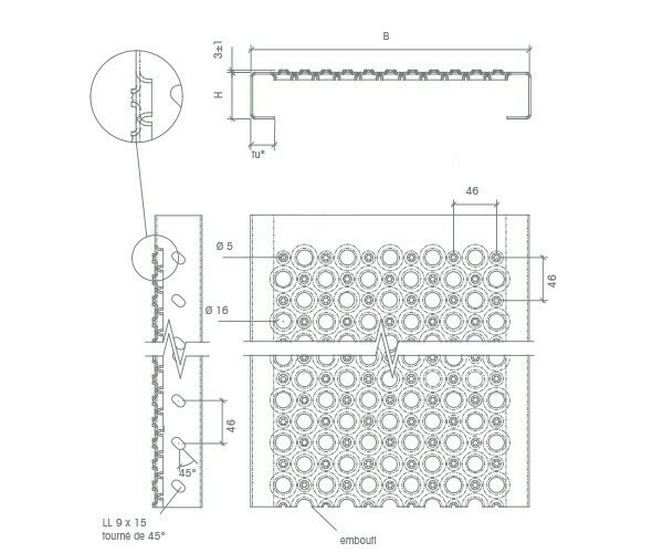 Tôle antidérapante perforés Ø21 galvanisé inox alu
