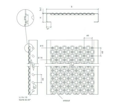 Tôle antidérapante perforés Ø21 galvanisé inox alu