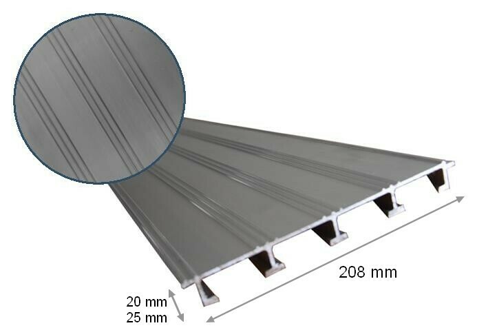 Profil tôle pleine nervurée aluminium