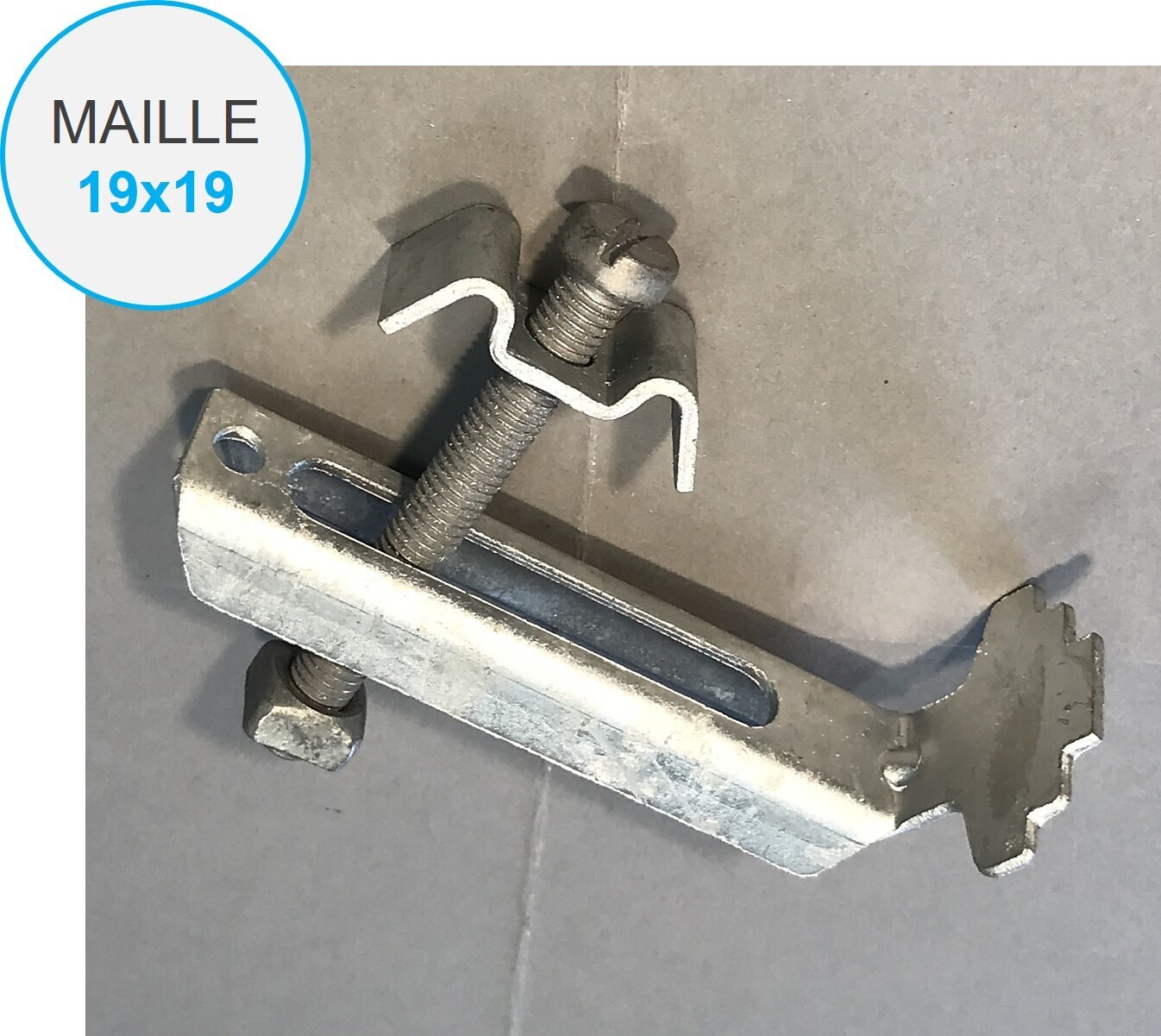 Attache cavalier 1-31 Caillebotis maille 20x20 Attache cavalier 1-31 Caillebotis maille 20x20