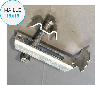 Attache cavalier 1-31 Caillebotis maille 20x20 Attache cavalier 1-31 Caillebotis maille 20x20