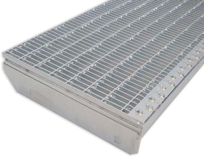 Marche caillebotis Pressé 33x11 anti talon galvanisé