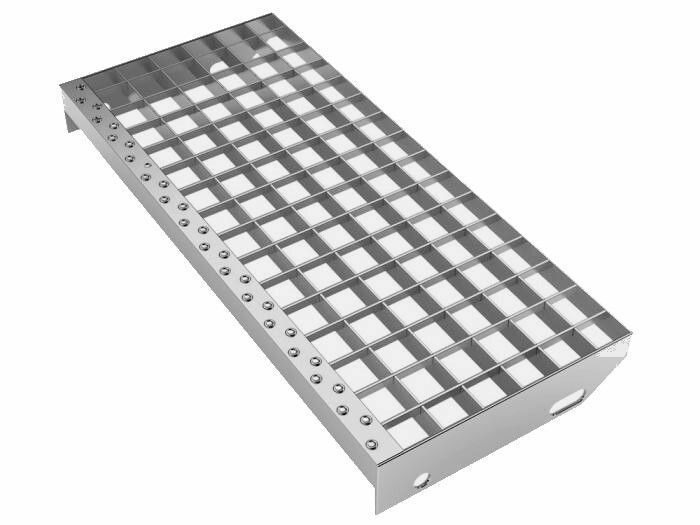 Marche antidérapante INOX 304 caillebotis Pressé 30x30