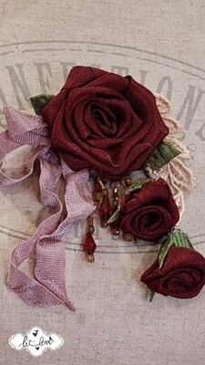 Brooch Ribbon Roses
