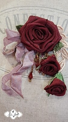 Brooch Ribbon Roses