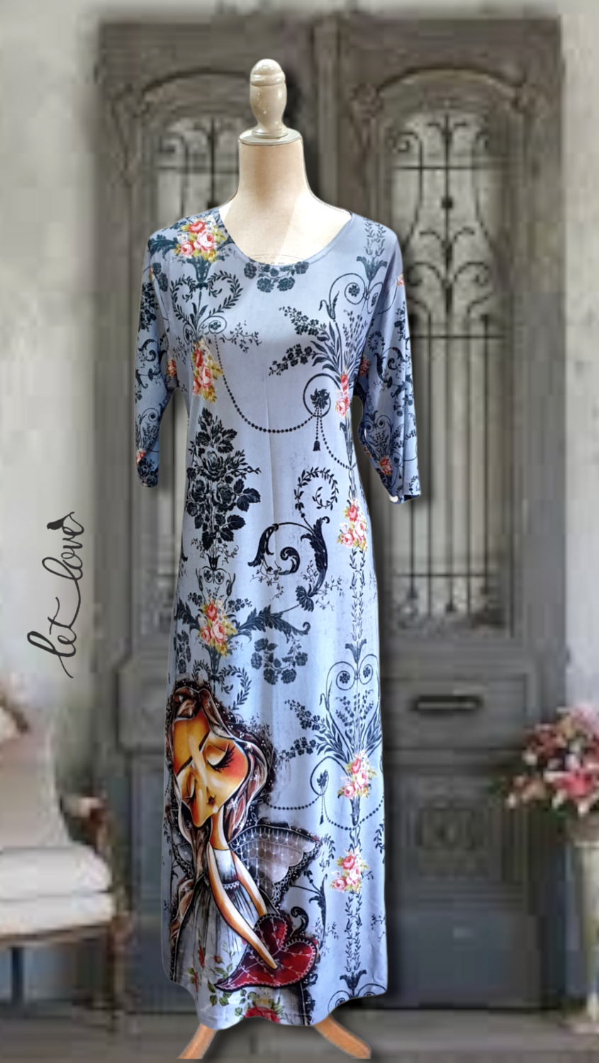 Ankle Length Dress with Sleeves