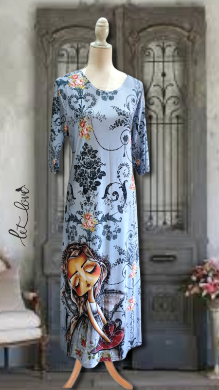 Ankle Length Dress with Sleeves