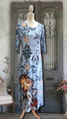 Ankle Length Dress with Sleeves